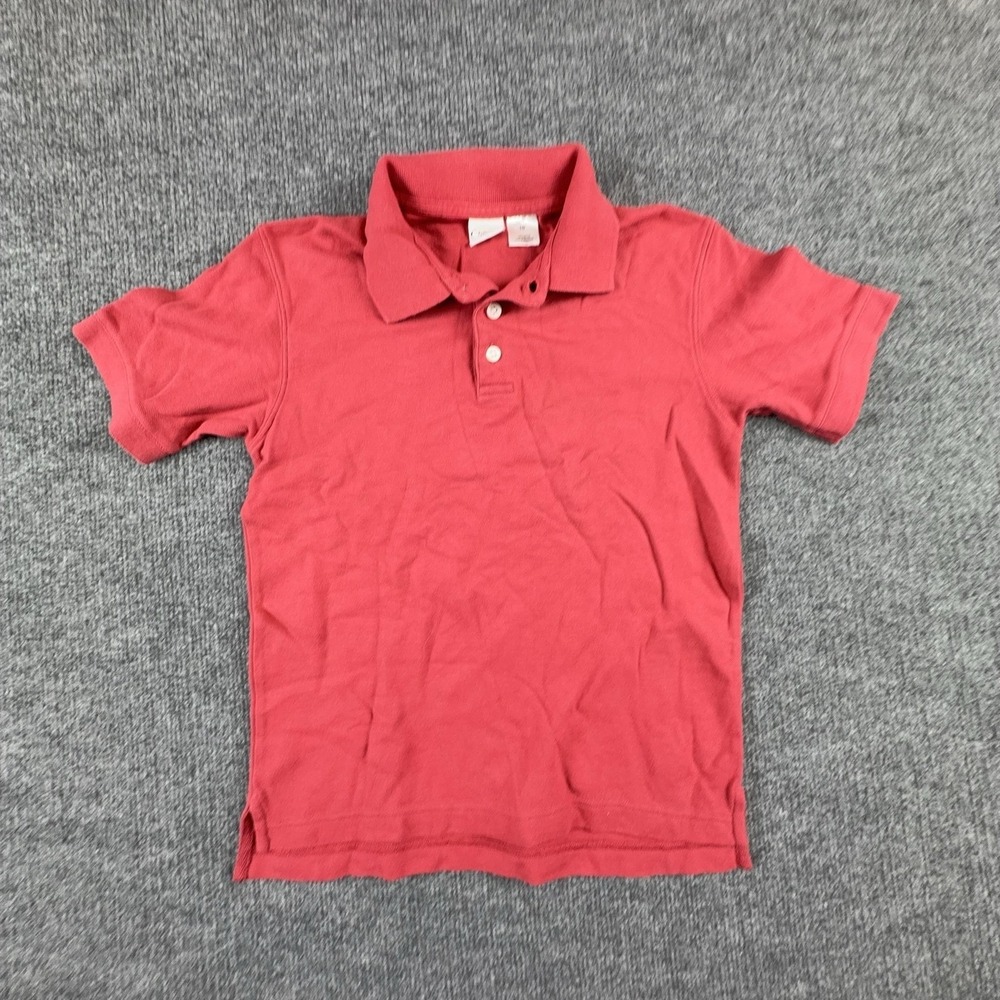 Talbots Kids Shirt Youth 10 Red Short Sleeve Polo Cotton Knit School Top